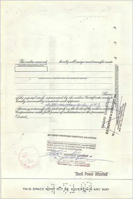 Certificado de ações da Great Atlantic & Pacific Tea Company — Sra. Mary Myrtis Caivana — datado 3 de junho de 1925 — Verso