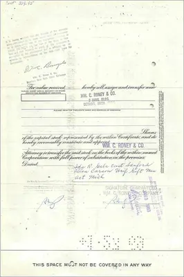 Certificato di azioni della Great Atlantic & Pacific Tea Company — 10 azioni — editore American Bank Note Company — Verso