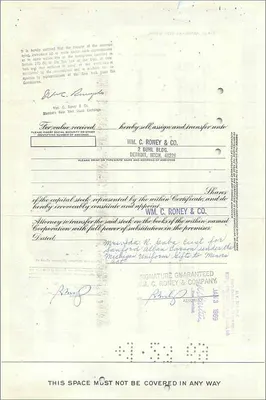 Zertifikat über Anteile der Great Atlantic & Pacific Tea Company — 10 Anteile — Verlag Morgan Guaranty Trust Company — Rückseite