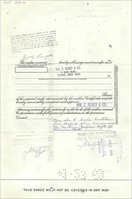 Share Certificate of the Great Atlantic & Pacific Tea Company — circa 1925 — Back