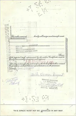 Aandelenbewijs van de Great Atlantic & Pacific Tea Company — Walter Herman Bryant — 7 aandelen — gedateerd 5 januari 1967 — Achterkant