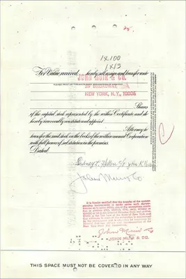 Certificado de ações da Great Atlantic & Pacific Tea Company — editor Morgan Guaranty Trust Company — Verso