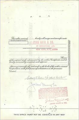 Certificat de parts de la Great Atlantic & Pacific Tea Company — éditeur American Bank Note Company, n° 0433915 — Verso