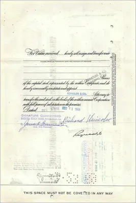 Aktion der Great Atlantic & Pacific Tea Company — Zertifikat für 1 Aktie — Verleger Morgan Guaranty Trust Company — Rückseite