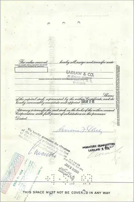 Certificado de ações da Great Atlantic & Pacific Tea Company — 1 ação — editor Morgan Guaranty Trust Company — Verso