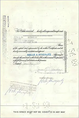 Certificate of the Great Atlantic & Pacific Tea Company — Morgan Guaranty Trust Company, no. 0224633 — Back