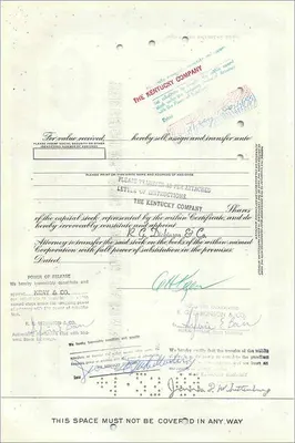 Certificat d'actions de la Great Atlantic & Pacific Tea Company — éditeur First National City Bank — Verso