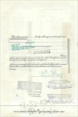 Zertifikat der Great Atlantic & Pacific Tea Company — Walter & Arline Katz — 13. Januar 1969 — Rückseite