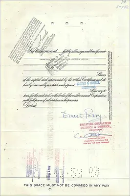 Action de la Great Atlantic & Pacific Tea Company — Ernest Parry — n° 099432 — Verso