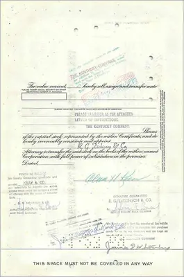 Azione della Great Atlantic & Pacific Tea Company — certificato di 1 azione — editore American Bank Note Company — Verso