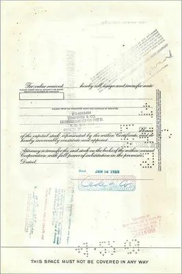 Acción de la Great Atlantic & Pacific Tea Company — 100 acciones — editor First National City Bank — Reverso