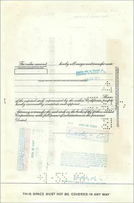 Action of the Great Atlantic & Pacific Tea Company — 100 shares — publisher Morgan Guaranty Trust Company — Back