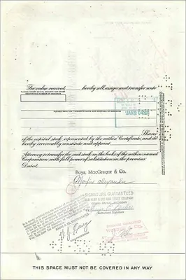 Great Atlantic & Pacific Tea Companyの株式 — 100株 — First National City Bank — 裏面