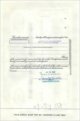 Aktienzertifikat für 100 Aktien der Great Atlantic & Pacific Tea Company — Verlag Morgan Guaranty Trust Company — Rückseite