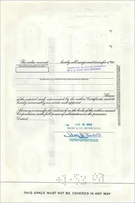 Great Atlantic & Pacific Tea Company'nin Hareketi — 100 hisse — Bache & Co. Incorporated — Arka yüz