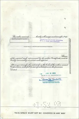 Action de la Great Atlantic & Pacific Tea Company — 100 actions — Bache & Co. Incorporated — Verso