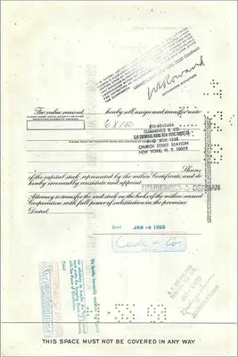 Certificate of 100 shares of the Great Atlantic & Pacific Tea Company — publisher Morgan Guaranty Trust Company — Back