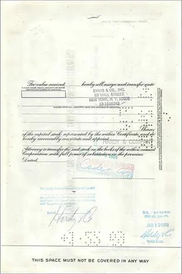 Certificado de 100 acciones de la Great Atlantic & Pacific Tea Company — Cede & Co. — n° 362104 — Reverso