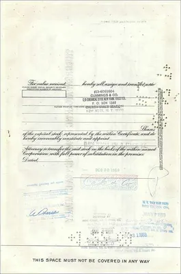 Działanie Great Atlantic & Pacific Tea Company — 100 akcji — wydawca American Bank Note Company — Rewers
