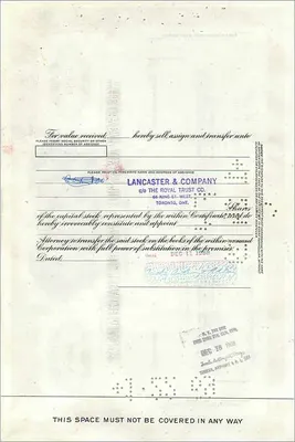 Certificat de 100 actions de la Great Atlantic & Pacific Tea Company — éditeur First National City Bank, n° 359260 — Verso