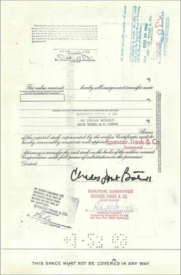 Share Certificate of the Great Atlantic & Pacific Tea Company — publisher Spencer Trask & Co. — Back