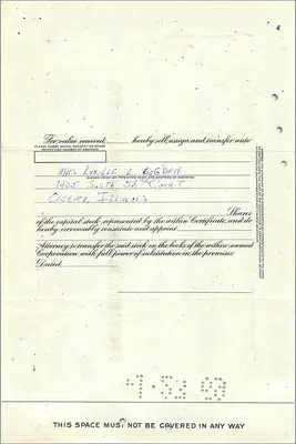 Certificaat van de Great Atlantic & Pacific Tea Company — 28 aandelen — uitgever First National City Bank — Achterkant