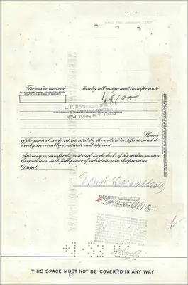 Aktie der Great Atlantic & Pacific Tea Company — Ernst Doerschug — n° 0527760 — Rückseite