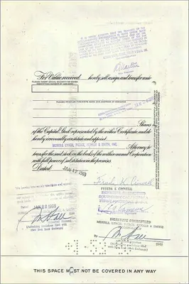 Certificate of shares of the Great Atlantic & Pacific Tea Company — series 11 — n° 0308798 — Back