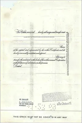Action de la Great Atlantic & Pacific Tea Company — Aaron Goldberg — 1962 — Verso