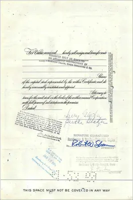 Great Atlantic & Pacific Tea Company의 주식 증권 — 1주 증권 — 발행사 American Bank Note Company — 뒷면