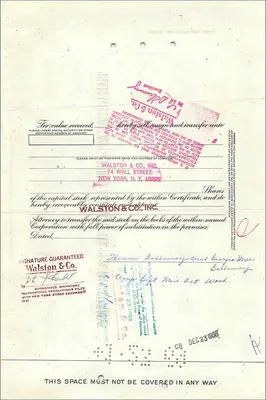 Certificado de la Great Atlantic & Pacific Tea Company — Florence Gallaway Cust, 10 acciones, fechado el 7 de octubre de 1966 — Reverso