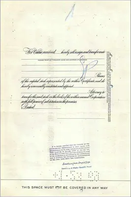 Ação da Great Atlantic & Pacific Tea Company — 30 ações — editor: International City Bank of New York — Verso