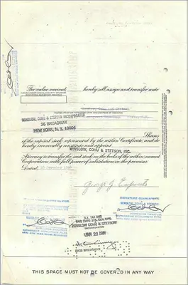 Certificado de acciones de la Great Atlantic & Pacific Tea Company — Great Atlantic & Pacific Tea Company — n° 0477839 — Reverso