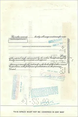 Działanie Great Atlantic & Pacific Tea Company — 100 akcji — wydawca First National City Bank — Rewers