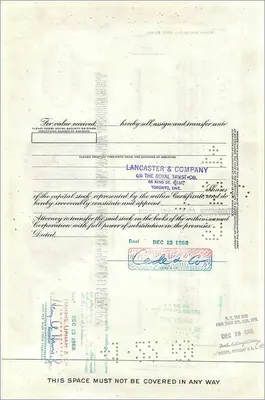 Action of the Great Atlantic & Pacific Tea Company — 100 shares — publisher Morgan Guaranty Trust Company — Back