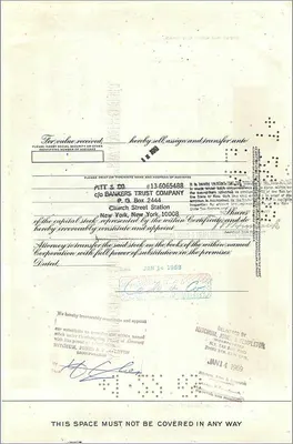 Ação da Great Atlantic & Pacific Tea Company — 100 ações — editor American Bank Note Company — Verso