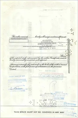 Acción de la Great Atlantic & Pacific Tea Company — 100 acciones — editor American Bank Note Company — Reverso