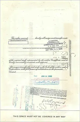 Działanie Great Atlantic & Pacific Tea Company — 100 akcji — wydawca: First National City Bank — Rewers