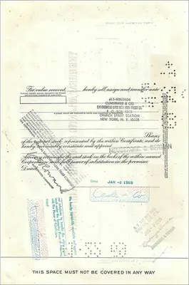 Certyfikat akcji Great Atlantic & Pacific Tea Company — 100 akcji — wydawca American Bank Note Company — Rewers