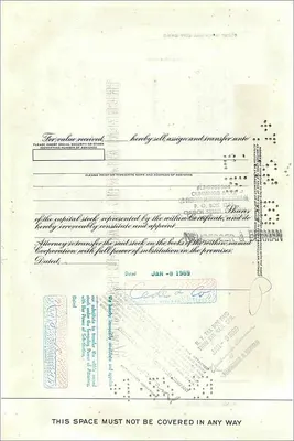 Great Atlantic & Pacific Tea Companyの株式 — 100株 — 発行者 Morgan Guaranty Trust Company — 裏面