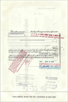 Certificat d'actions de la Great Atlantic & Pacific Tea Company — 100 actions — éditeur First National City Bank — Verso