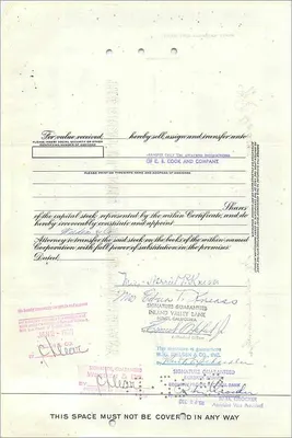 Action of the Great Atlantic & Pacific Tea Company — certificate of 1 share — publisher First National City Bank — Back