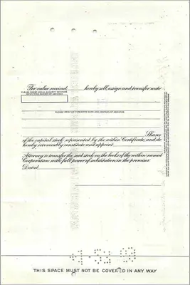 Share Certificate of the Great Atlantic & Pacific Tea Company — Leesburg, FL — No. 0372380 — Back