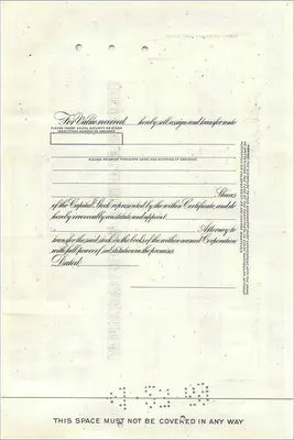 Ação da Great Atlantic & Pacific Tea Company — 2 ações — editor Morgan Guaranty Trust Company — Verso