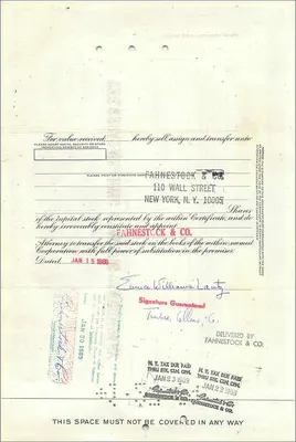 Certificato della Great Atlantic & Pacific Tea Company — Editore: First National City Bank, n° 0428608 — Verso