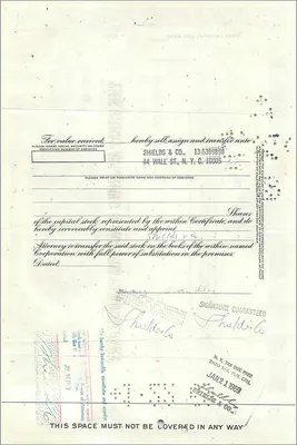 Aktie der Great Atlantic & Pacific Tea Company — Mrs. Mary Sandler — Verleger First National City Bank — Rückseite