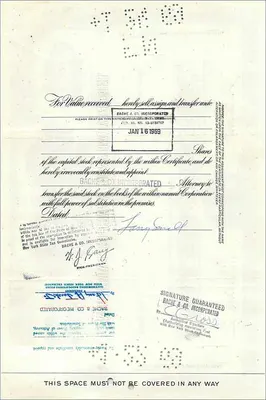 Share of the Great Atlantic & Pacific Tea Company — Larry Small — 25 shares — dated 14 April 1959 — Back