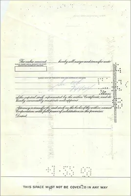 Hành động của Great Atlantic & Pacific Tea Company — James B. Albach — 1 cổ phần — ngày 25 tháng 3 năm 1964 — Mặt sau