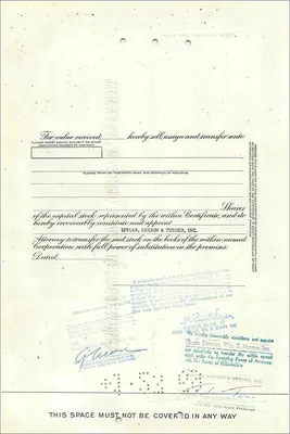 Certificate of Shares of the Great Atlantic & Pacific Tea Company — Mrs Mary Olive Mc Clendon, Texas — n° 0436117 — Back