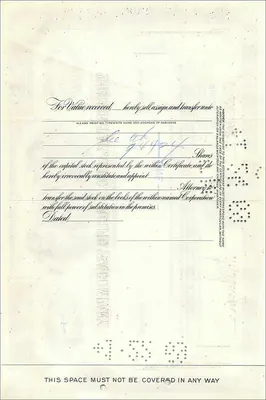 Great Atlantic & Pacific Tea Companyの株式証明書 — 番号 0155411 — 発行者 American Bank Note Company — 裏面
